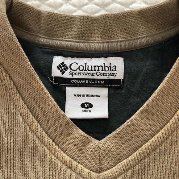 Clearance Columbia V Neck Pullover Sweater Tan Medium - Picture 5 of 9